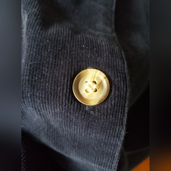 Vintage Eddie Bauer Navy Blue Corduroy Button-Down Maxi Skirt 12 - Picture 5 of 9